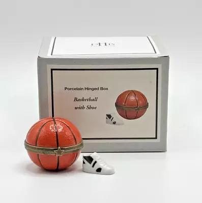 PHB Porcelain Hinged Box Basketball With Shoe Trinket Midwest 37452 ~ New • $119.90