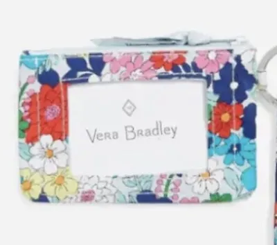 NWT Vera Bradley Zip ID Case & WIDE Lanyard Far Out Floral • $19.99