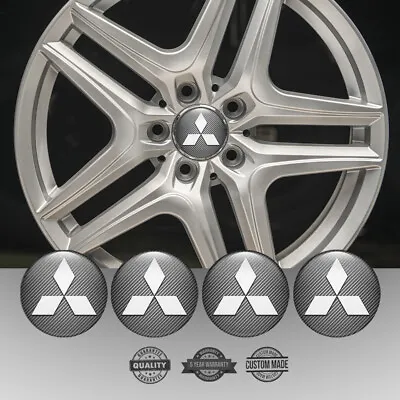 Set Of 4 Silicone Center Wheel Cap Stickers Mitsubishi Emblem Logo Decals Rims • $13.30