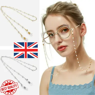 Glasses Chain Rope Lanyard Pearl Beaded Sunglasses Strap Spectacles Reading Cord • £3.99