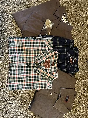 4 Pack Mens Flannel Long Sleeve Button Up Shirts Size Large • $4.99