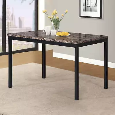 Noyes Metal Dining Table With Faux Marble Top • $132.28