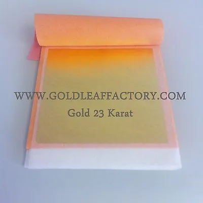 Patent Transfer Gold Leaf 23kt Booklet 25 Leaves Sheets 3.15 X3.15  Gilding • $449.90