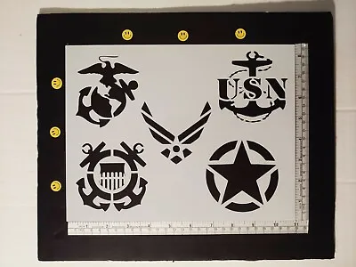 Army Air Force Navy Marines Coast Guard Military 11 X 8.5  Stencil FREE SHIPPING • $12.93