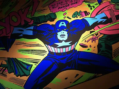 Captain America Giant 20x30  Black Light Poster Jack Kirby Tales Of Suspense 86 • $16