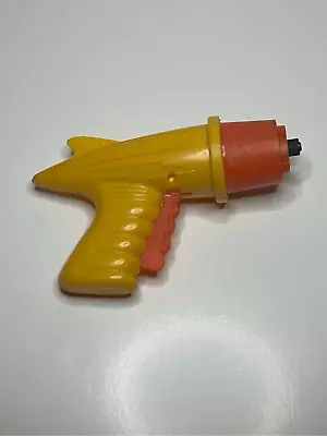 Vintage Space Ray Gun Flying Saucer Disc Launcher Yellow Orange • $17.44