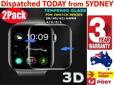 $7.45 • Buy 2 X Apple Watch 1 2 3 4 5 6 38 / 40 / 42 / 44mm Tempered Glass Screen Protector