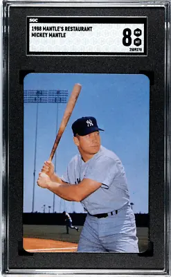 1988 Mickey Mantle's Restaurant Mickey Mantle (HOF) SGC 8 NM-MT POP 7 5 Higher • $115