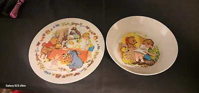 Vintage Winnie The Pooh  Plate And Bowl Lot Of 2 National Home Products Inc • $7.50
