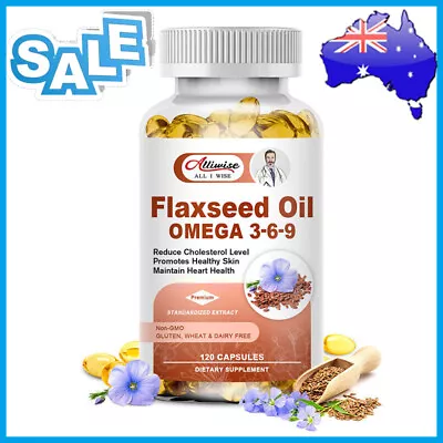 Flaxseed Oil Omega 3-6-9 120 Capsules Reduce Cholesterol LevelFor Heart Health • $21.89