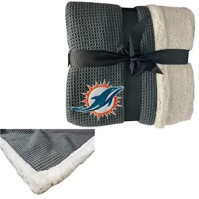 Miami Dolphins NFL Northwest Waffle Plush Sherpa Style Blanket • $34.85