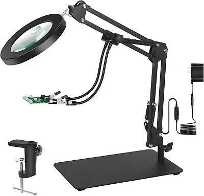 Magnifying Glass With Light  3-In-1 Magnifying Desk Lamp 5X & 10X Magnifying • $44.99