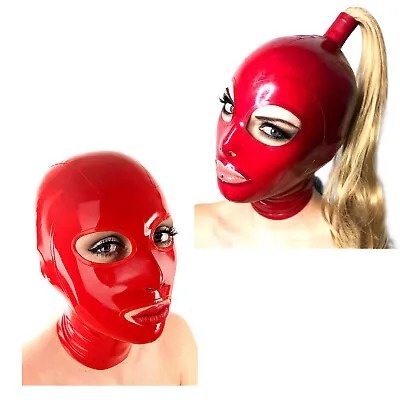 Unisex Mask Nostrils Head Cover Open Eyes Mouth Latex Mask Zipper Face Cover • $11.03