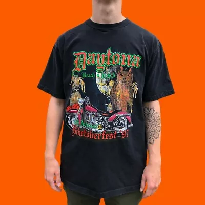Vintage Goth Inspired 1997 4th Annual Biketoberfest Graphic Tee Shirt • $50