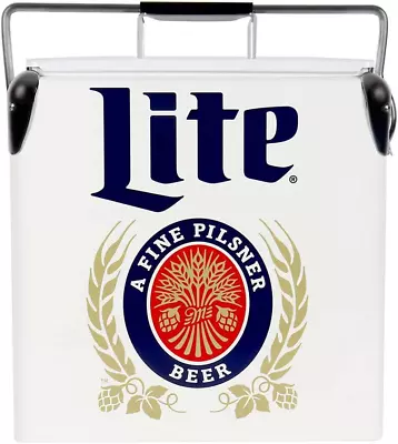 Miller Lite Retro Ice Chest Cooler With Bottle Opener 13L (14 Qt) 18 Can Capaci • $118.99