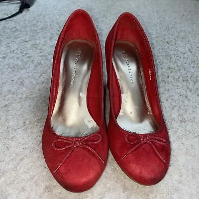 M&S Collection- Bright Red Insolia Heeled Court Shoes - UK5.5 • £12