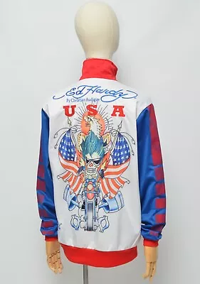 Ed Hardy By Christian Audigier USA Men's Multicolor Track Top Jacket Size XL • £144