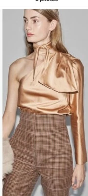 $99 • Buy Scanlan & Theodore One Shoulder Gold Top Size 10 NWOT