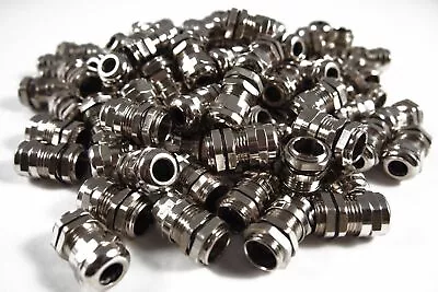 10 Pack MG09 Metal Waterproof Cable Glands Chrome 4-8 Mm • $20