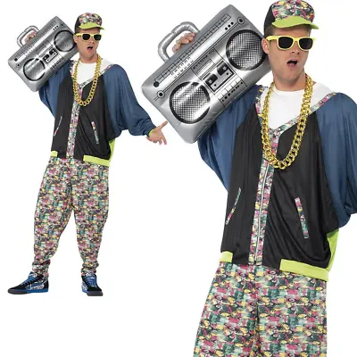 Adult 80s Hip Hop Costume Rapper Fancy Dress Mens Vanilla Ice MC Hammer New • £28.49
