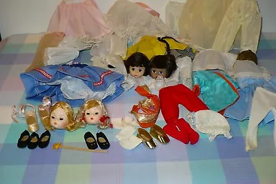 Huge 46 Pc VINTAGE MADAME ALEXANDER 8  DOLL CLOTHING SHOES HEADS LOT Parts • $47.99