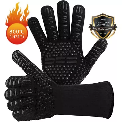 High Dexterity Extreme Heat Resistant BBQ Gloves For Handling Hot Food Black AU • $42.74