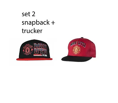 Manchester United  Cap Hat Snapback Adjustable Red Black  Fc Soccer New Set 2  • $24.99