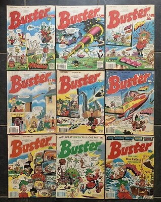£4.49 • Buy 9 X Buster Comics Bundle, Dated 15 July - 16 Sept 1989, See Description