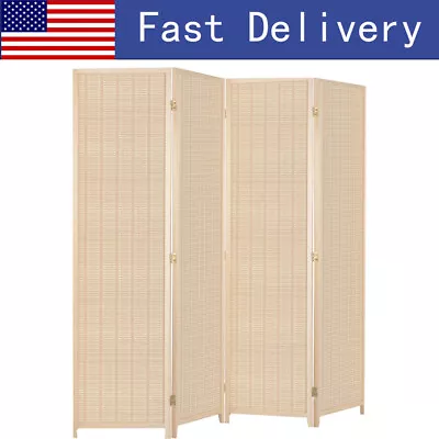 4/6 Panels Natural Bamboo Room Divider Folding Privacy Screen Panel - Home Decor • $87.99