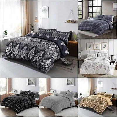 Damask Floral Pattern Duvet Cover Set Reversible Bedding Set With Pillowcases NZ • £13.90