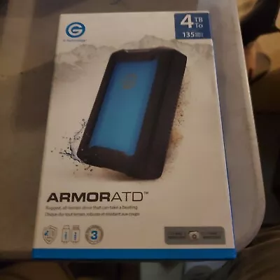 G-Tech Armoratd - 4000 GB - 3.2 Gen 1 (3.1 Gen 1) - Black-Blue (0G10435-1) • $200