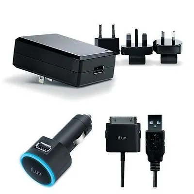 ILuv I159BLK USB Multi Country Charger With Apple 30 Pin Connector + In Car • £5.99