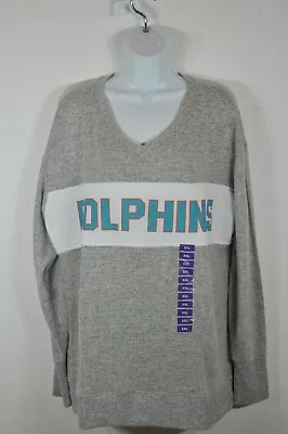 NFL Woman's Sleepwear Top 2XL Miami Dolphins Long Sleeve Flannel Grey NWT • $22.50