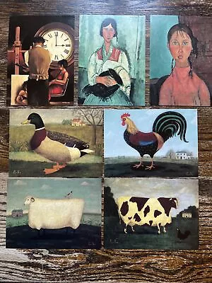 Vintage IKEA Prints X 7 Large Postcards 7” X 5” Emma Baker Animals Modigliani • £6.99