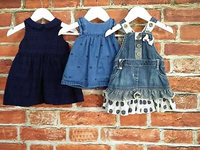 Baby Girl Bundle Aged 0-3 Months Zara Next  Summer Dress Dungarees Denim 62cm • £14.99