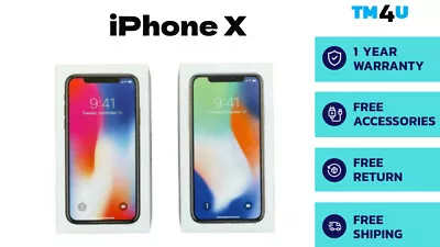 NEW Apple IPhone X (iPhone 10) 64GB 256GB Unlocked Smartphone In Re-SEALED BOX • £194.99