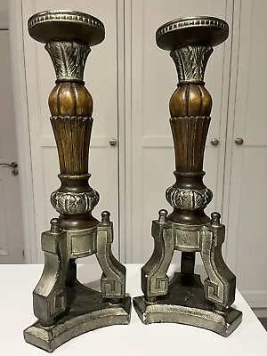 Vintage Church Candle Holder Tall Resin Ornate Heavy Large Sturdy W Spike 50cm • £68