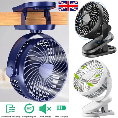 £6.50 • Buy Portable Tower Fan USB Rechargeable Desk Air Cooling Small Fans  High Power
