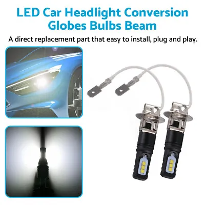 2x H3 160W 20000LM LED Car Headlight Conversion Globes Bulbs Beam White 6500K • $17.59