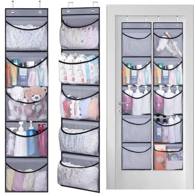 $16.70 • Buy 5 Pockets Shoe Holder Bag Organiser Over Door Hanging Shelf Rack Storage Bag AU