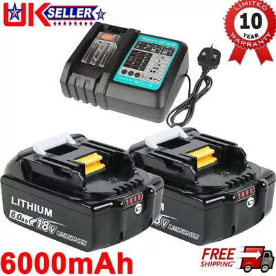 2X For Makita BL1860B 18V Lithium LXT BL1830 BL1850B BL1840B NEW Battery/Charger • £16.89