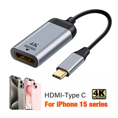 4K USB C To HDMI Adapter Type C Cable For IPhone 15 Samsung S23 Plus Converter • $16.39