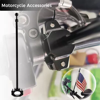 Black Motorcycle Pole Mount UK US Korea Flag Universal Fit For Harley Honda BMW • $20.99