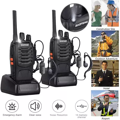 4 Pack Baofeng BF-888S UHF 400-470MHz Two-way Radio Walkie Talkie + Earphone UK • £42.89