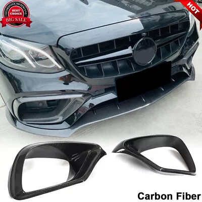 Fits Benz W213 E63 E63S AMG 2016-20 REAL CARBON Front Bumper Air Vent Cover Trim • $334.39