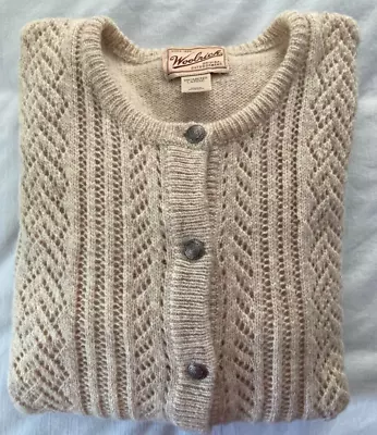 Vtg? Women's Woolrich Wool Cardigan W/ Silver Tone Buttons & Crew Neck Large • $18