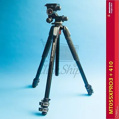 Manfrotto MT055XPRO3 Aluminum Tripod With 410 Junior Geared Head Kit • $599.95