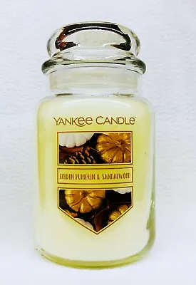 1 Yankee Candle GOLDEN PUMPKIN SANDALWOOD Large 1-Wick Classic Jar Candle 22 Oz • £23.10