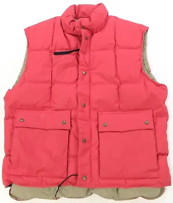 Rare Vintage EDDIE BAUER Goose Down Puffer Jacket Vest 2000s Made In USA Red XL • $39.99