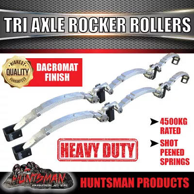 Galvanised Tri Axle 6 Leaf Rocker Roller Trailer Spring Set 4500Kg. Shot Peened • $700